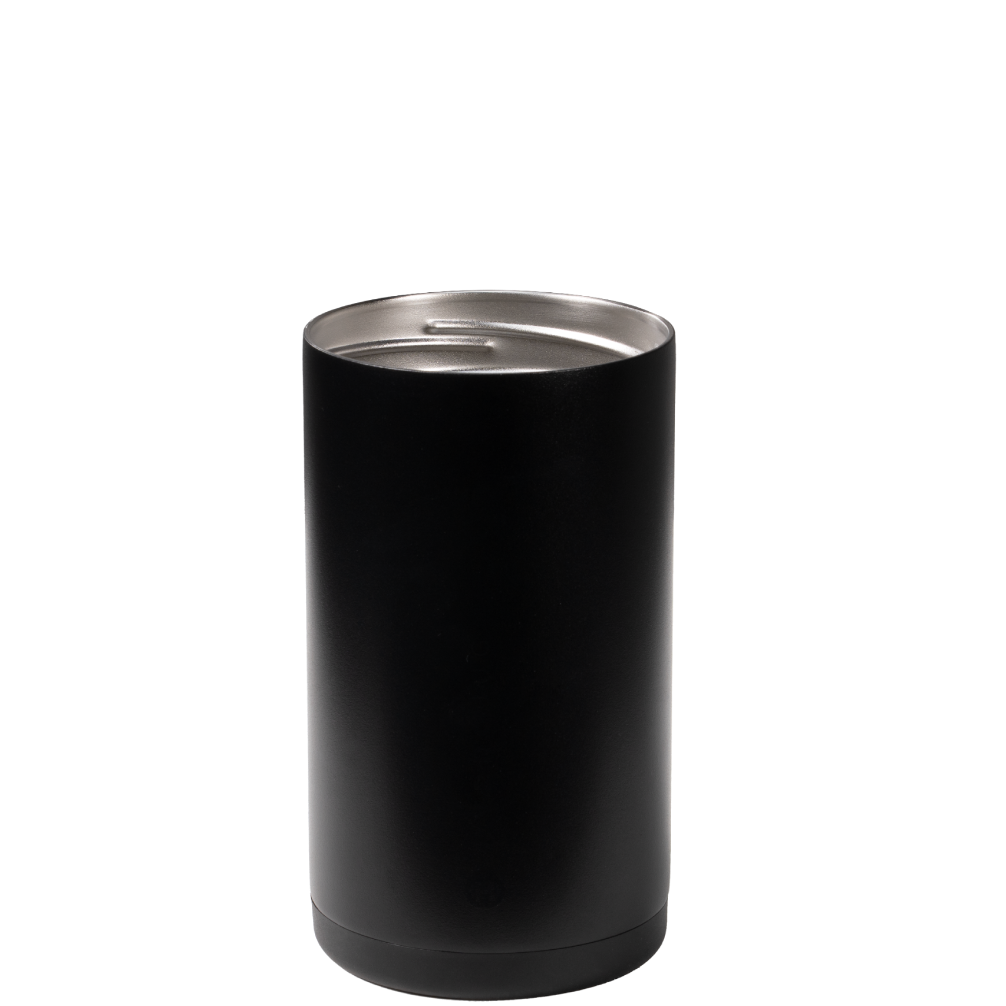 Black Can Cooler 16oz Open Lid