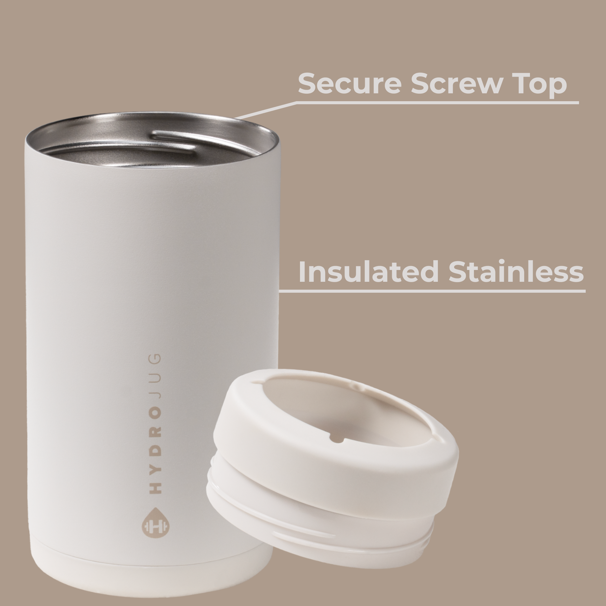 Linen Can Cooler 16oz Insulated Stainless with Screw Top