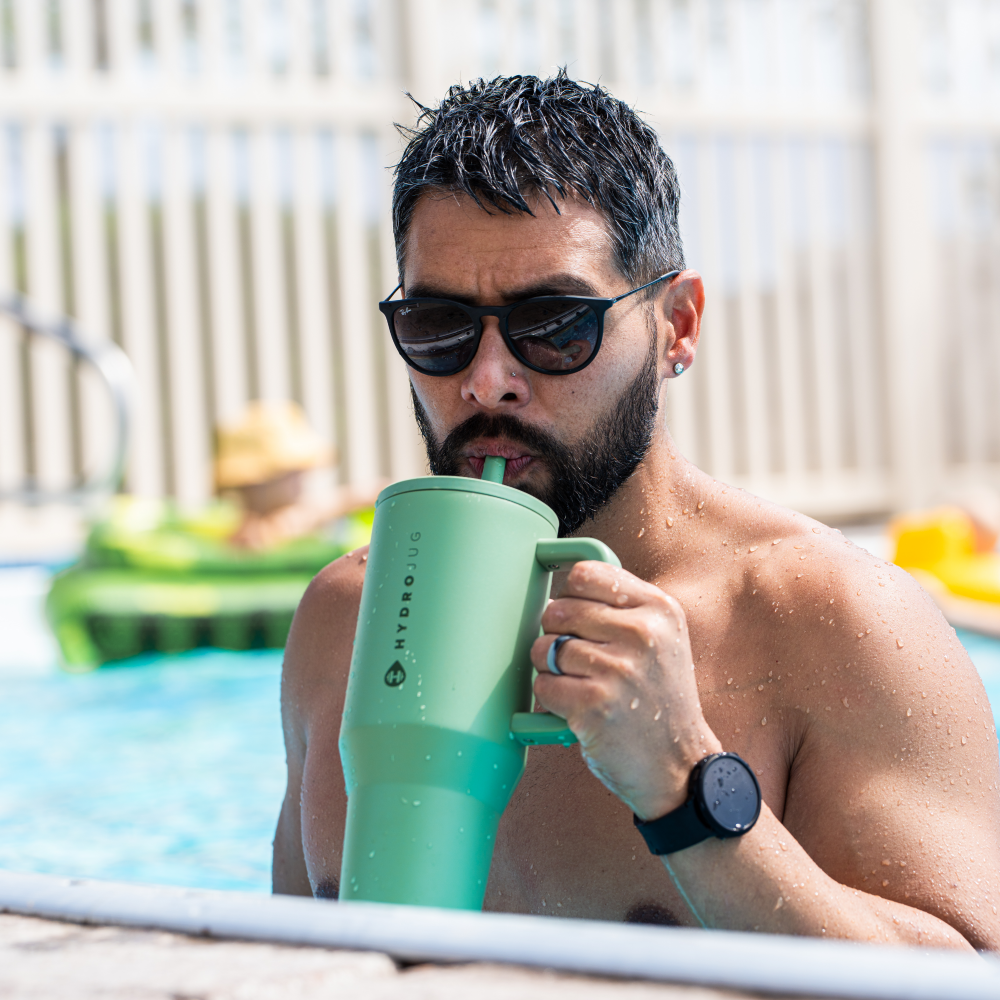 Man Drinking from HydroJug Sage Traveler 32oz