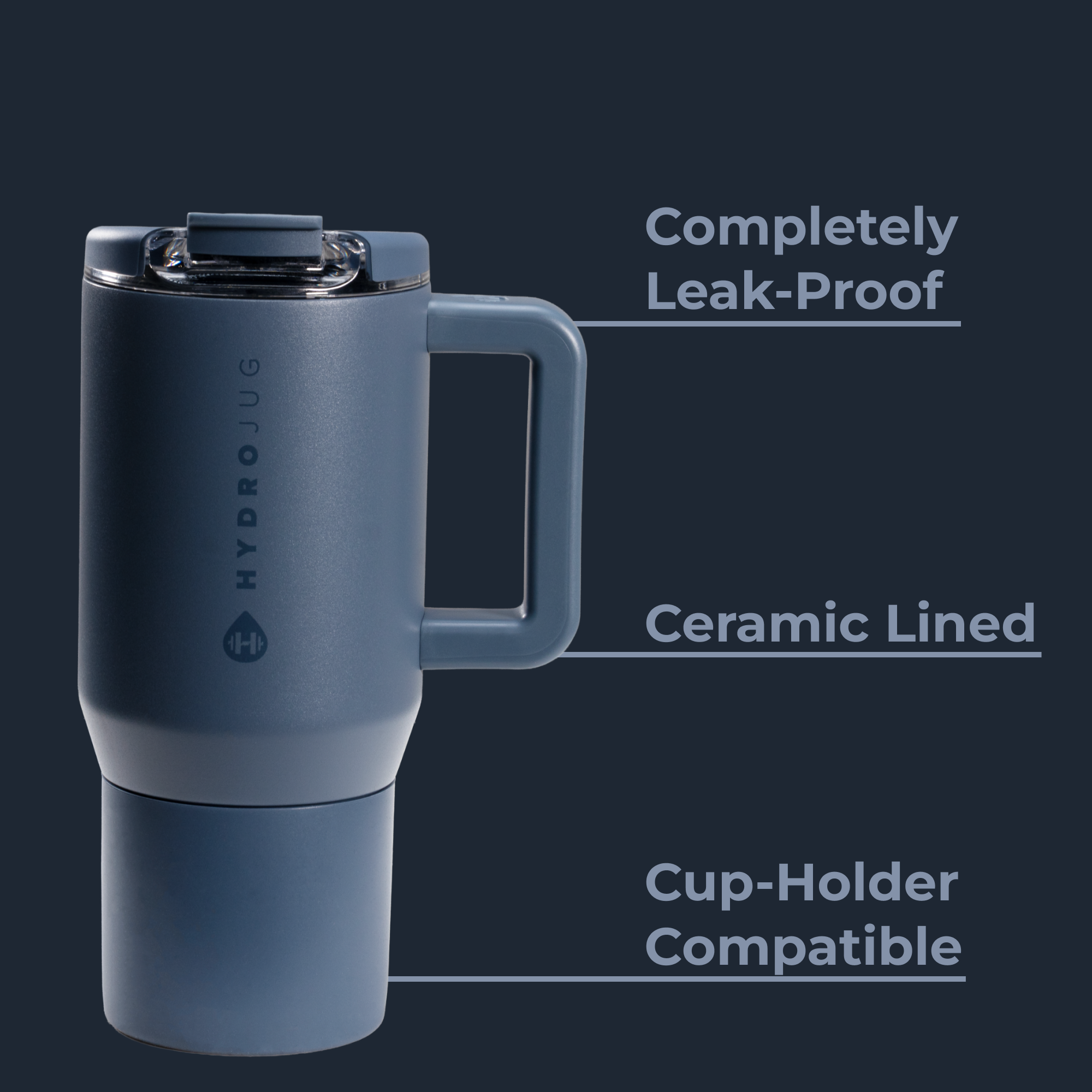 Cascade Coffee Traveler 20oz with Leak-Proof, Cup Holder Fit, Ceramic-Lined Design