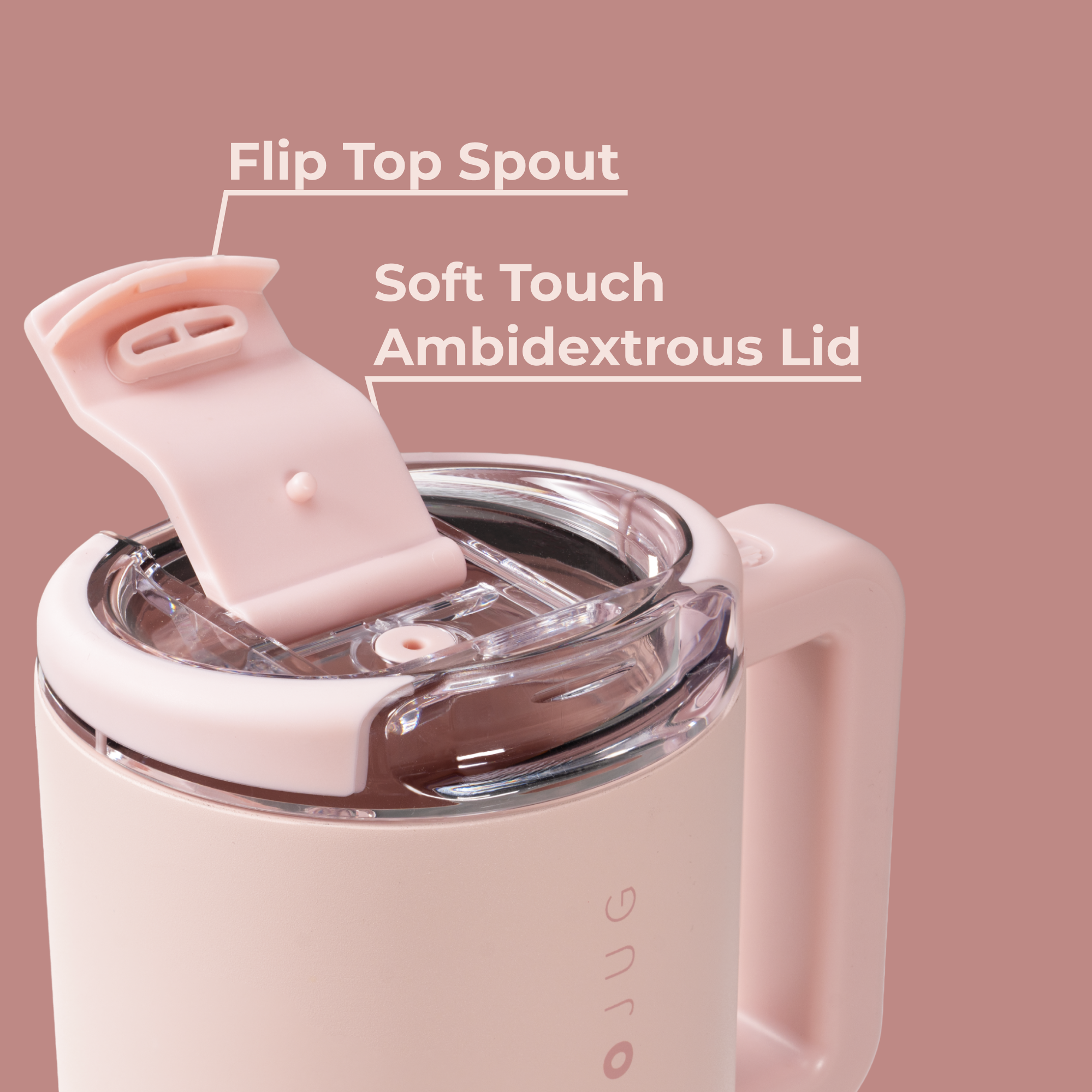 Dusty Rose Coffee Traveler 20oz with Flip-Top Spout and Ambidextrous Lid