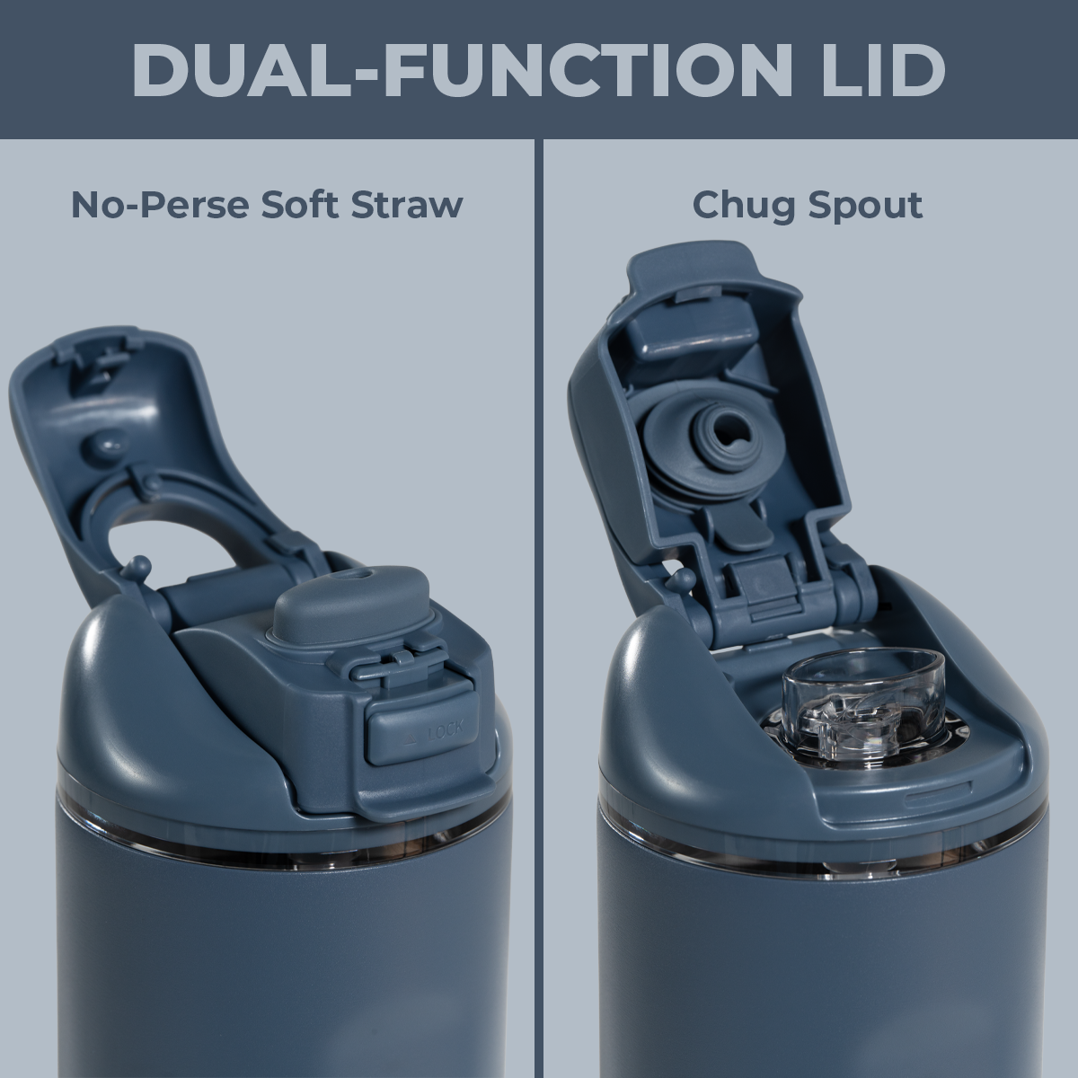 Cascade 14oz Ease2o Lid: Soft Straw and Chug Spout Options
