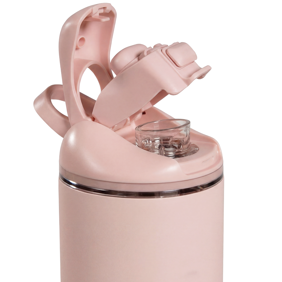 Close-up of HydroJug Ease2o Straw and Chug Lid in Dusty Rose 14oz