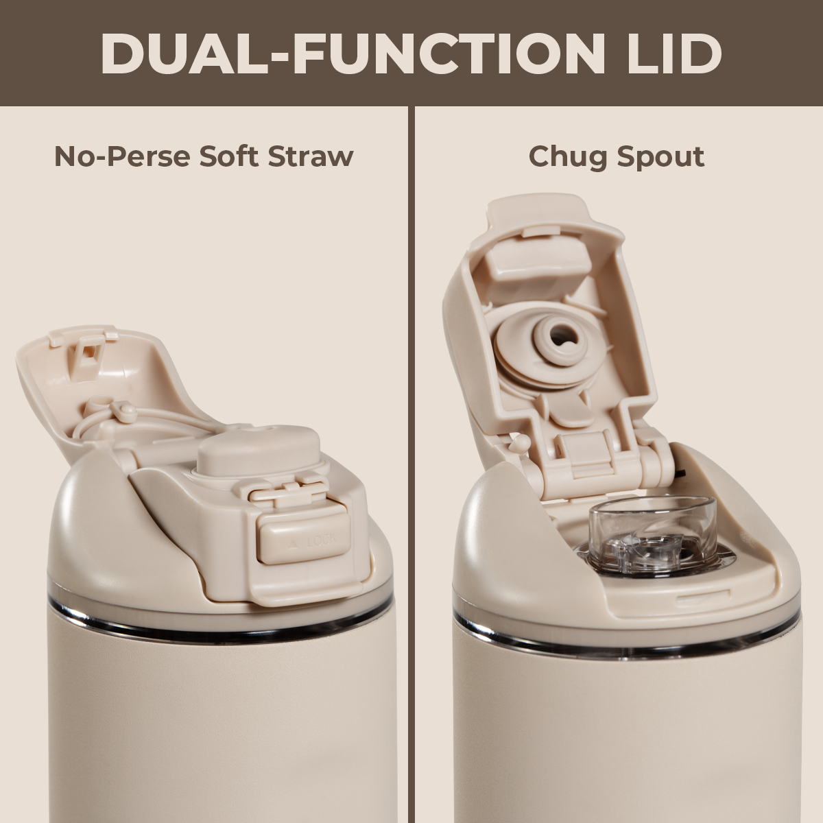 Dune 24oz Ease2o Lid: Soft Straw and Chug Spout Options