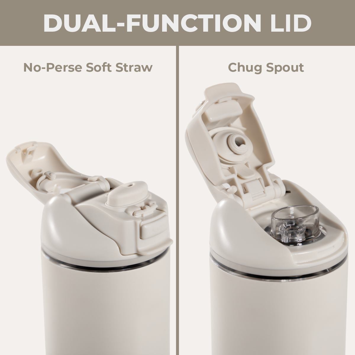 Linen 24oz Ease2o Lid: Soft Straw and Chug Spout Options
