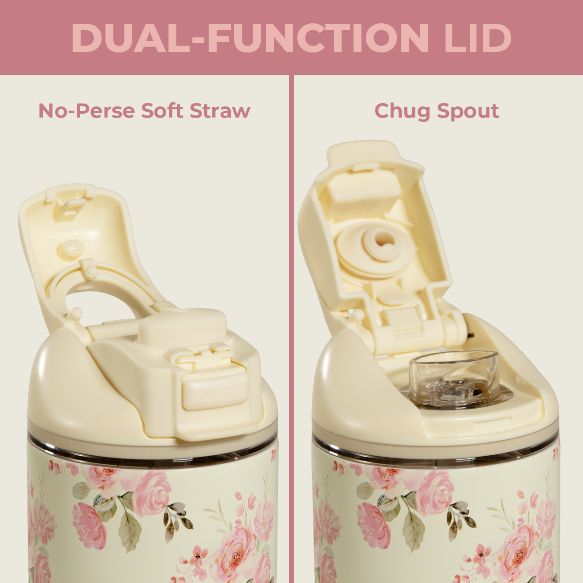 Keepsake 24oz Ease2o Lid: Soft Straw and Chug Spout Options