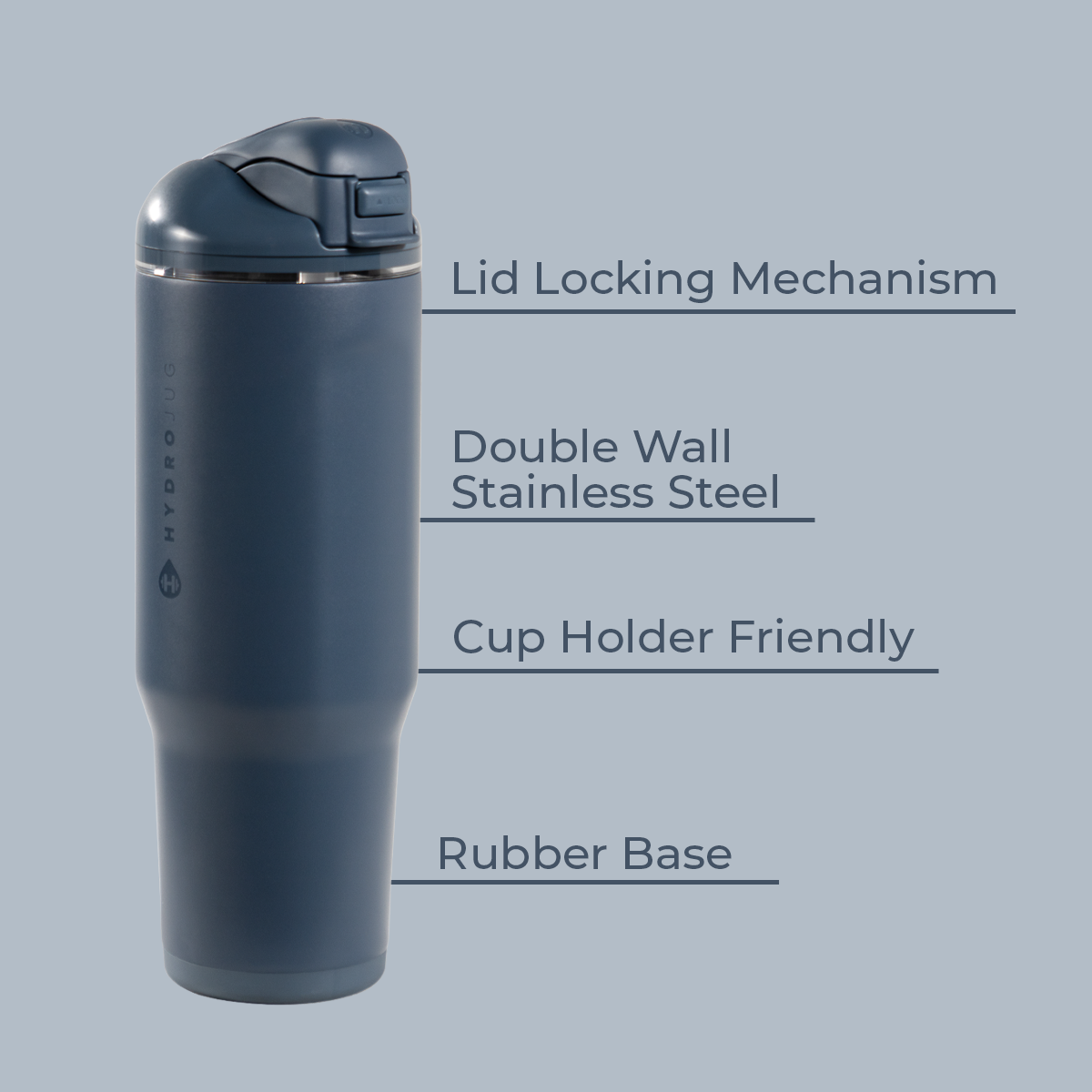 Cascade 32oz Ease2o Features: Locking Lid, Stainless Steel, Rubber Base