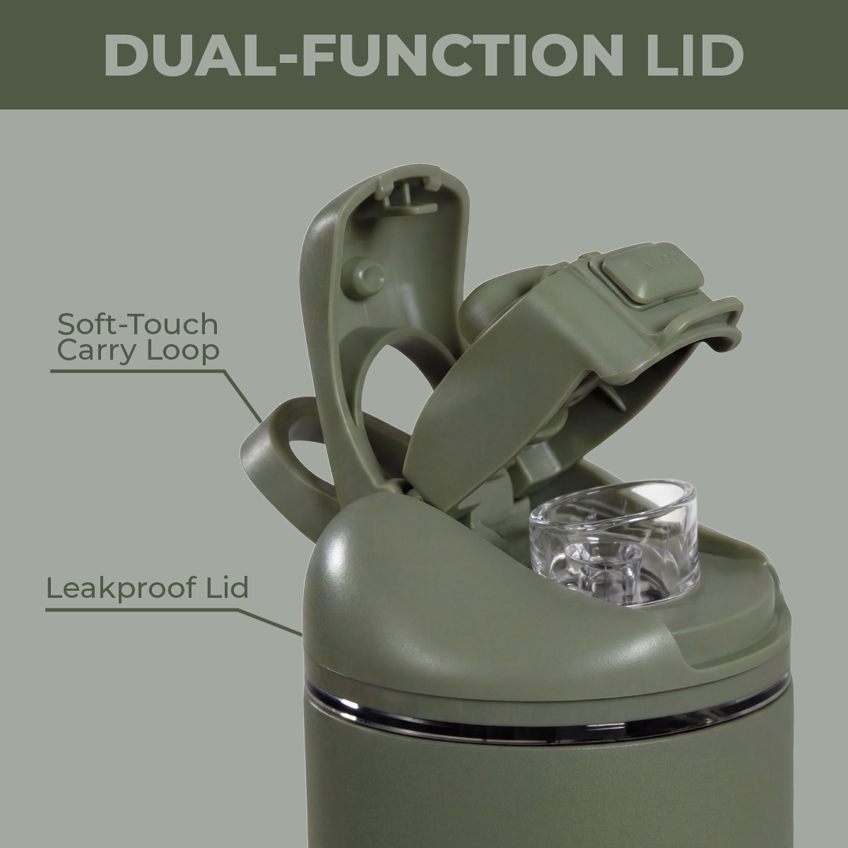 Courtyard Ease2o 32oz Dual-Function Lid with Soft-Touch Carry Loop