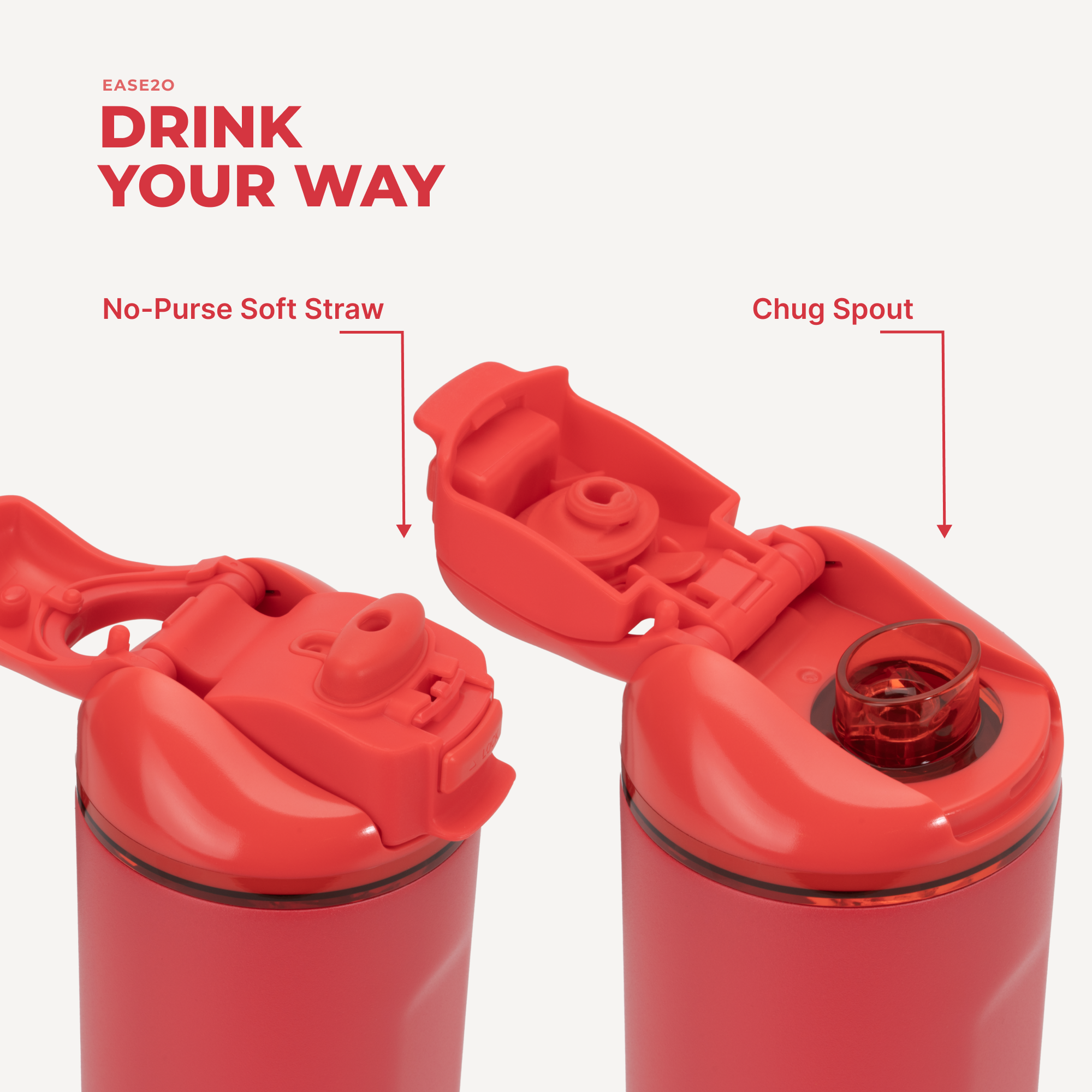 Fruit Punch 32oz Ease2o Lid: Soft Straw and Chug Spout Options