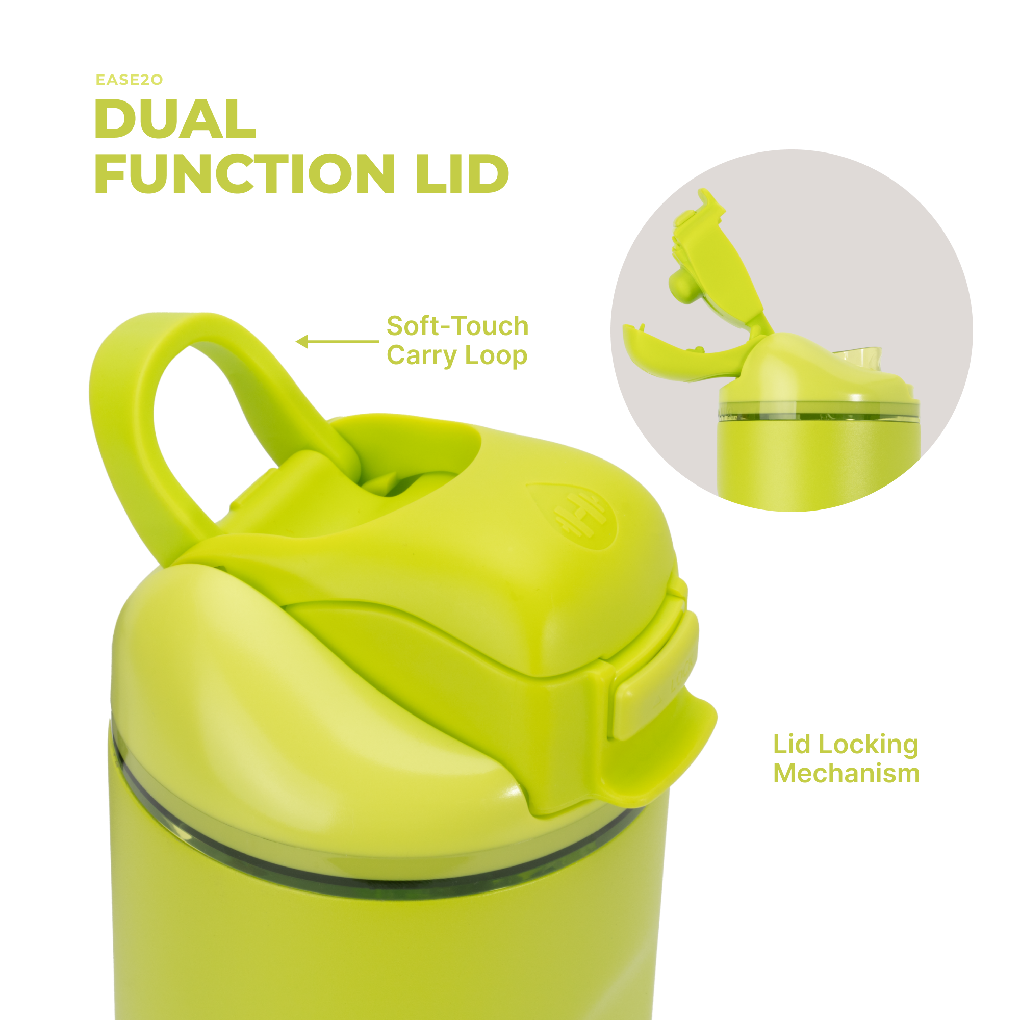 Lemon Lime Ease2o 32oz Dual-Function Lid with Soft-Touch Carry Loop