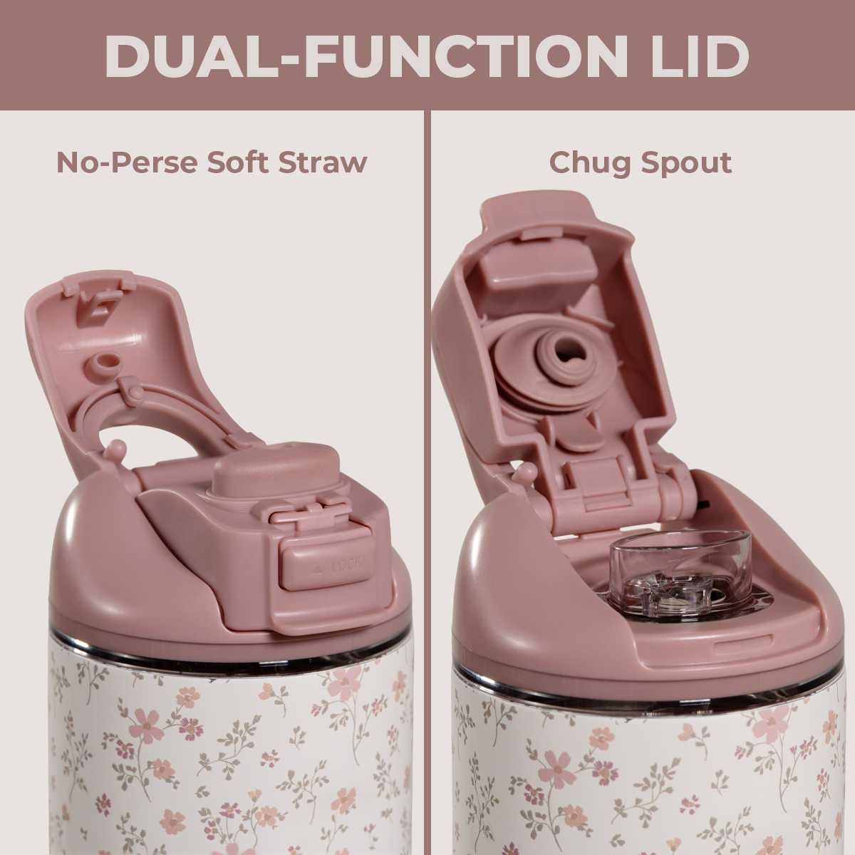 Magnolia 32oz Ease2o Lid: Soft Straw and Chug Spout Options