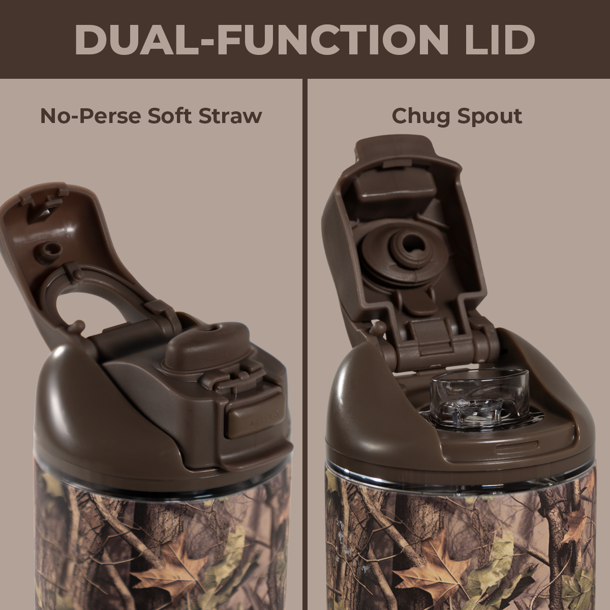 Woodland 32oz Ease2o Lid: Soft Straw and Chug Spout Options