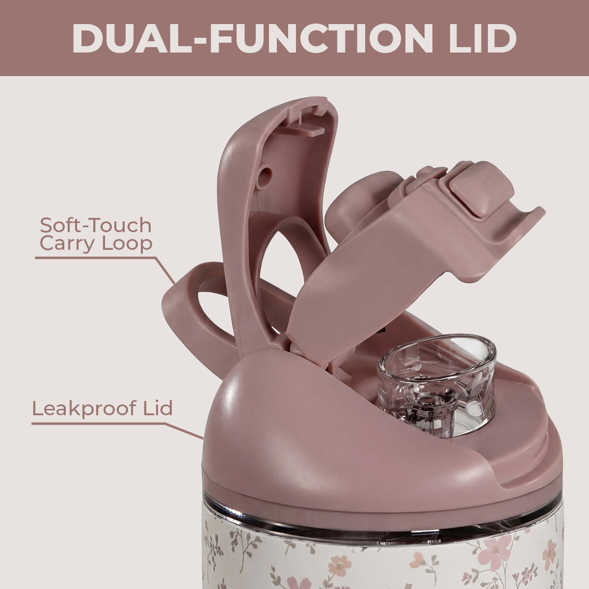 Magnolia Ease2o 40oz Dual-Function Lid with Soft-Touch Carry Loop
