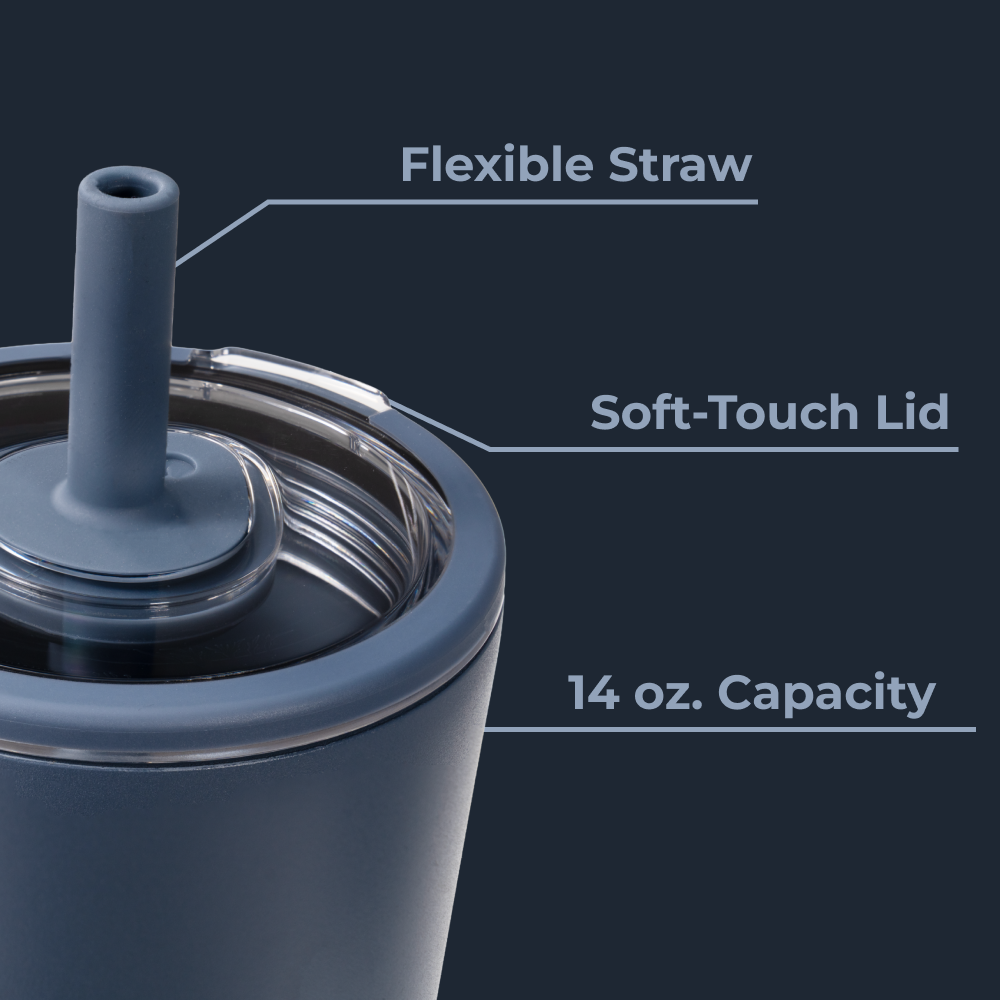 Cascade Everyday Tumbler 14oz with Flexible Straw and Soft-Touch Lid