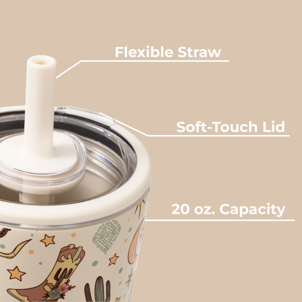 Rodeo Everyday Tumbler 20oz with Flexible Straw and Soft-Touch Lid