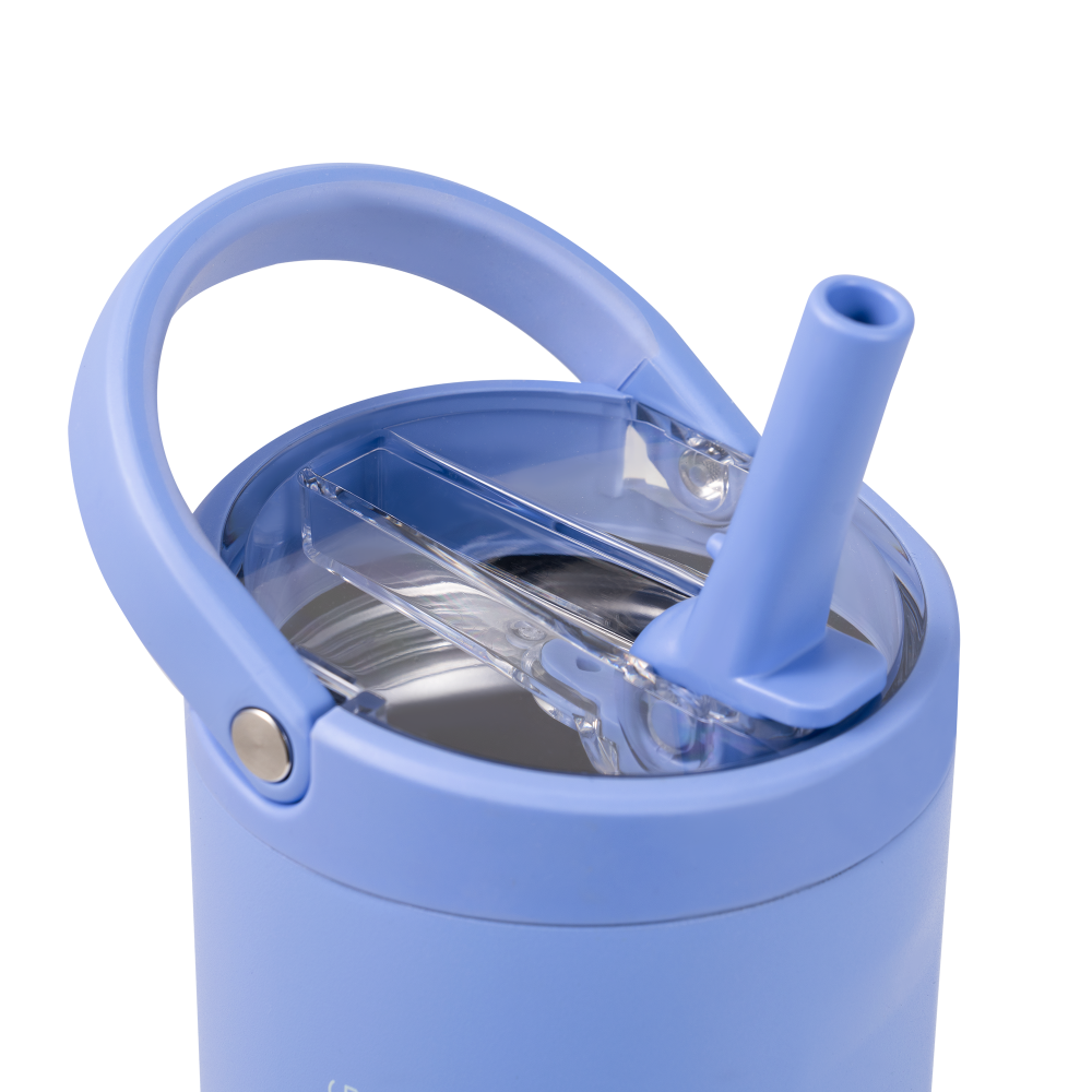 Light Blue Sport Bottle 20oz with Flip Straw Lid and Handle