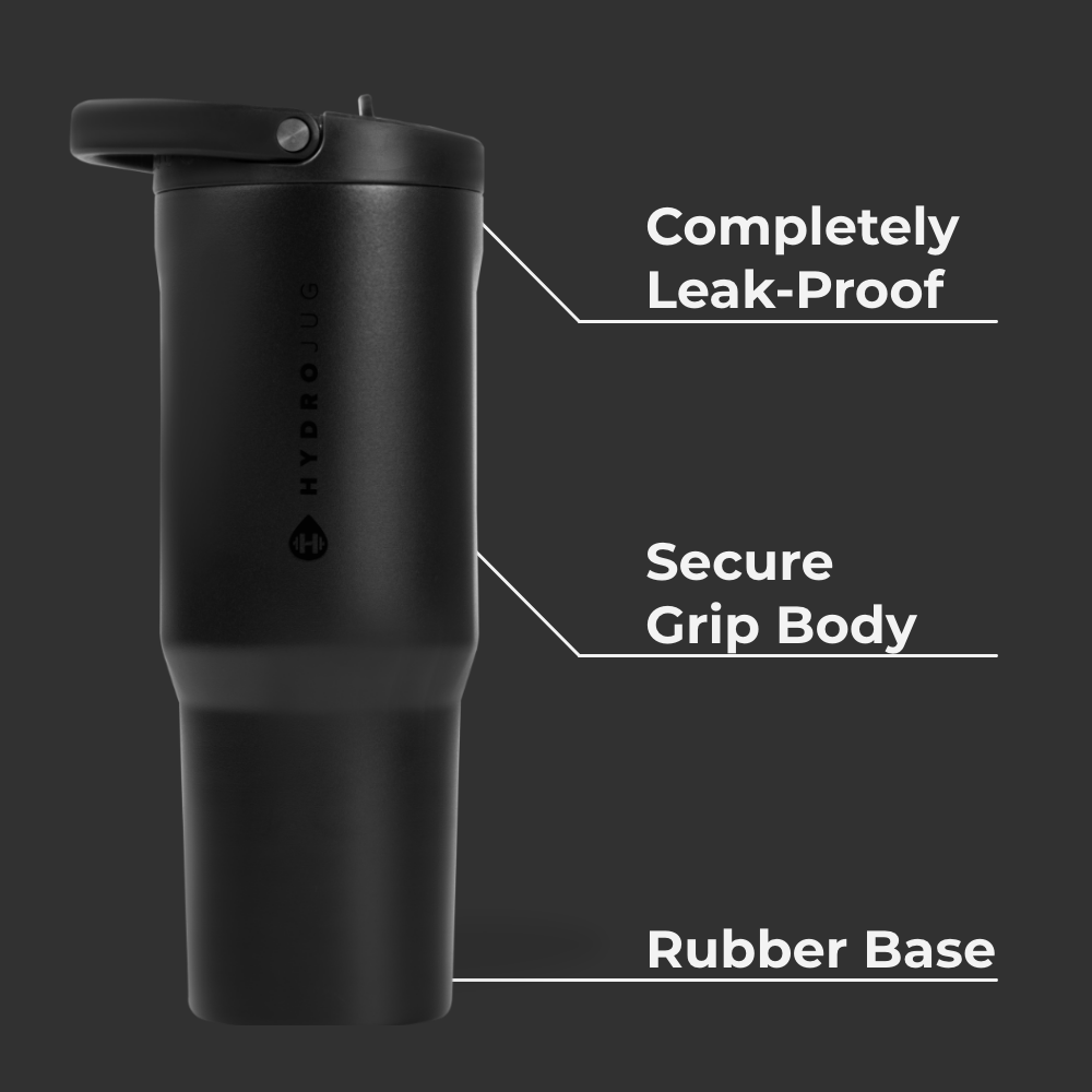 Black Sport Bottle 40oz Features β Leak-Proof, Grip Body, Rubber Base