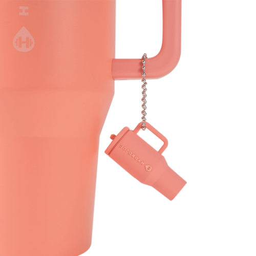 Summer Peach Traveler Keychain with Mini Tumbler Charm