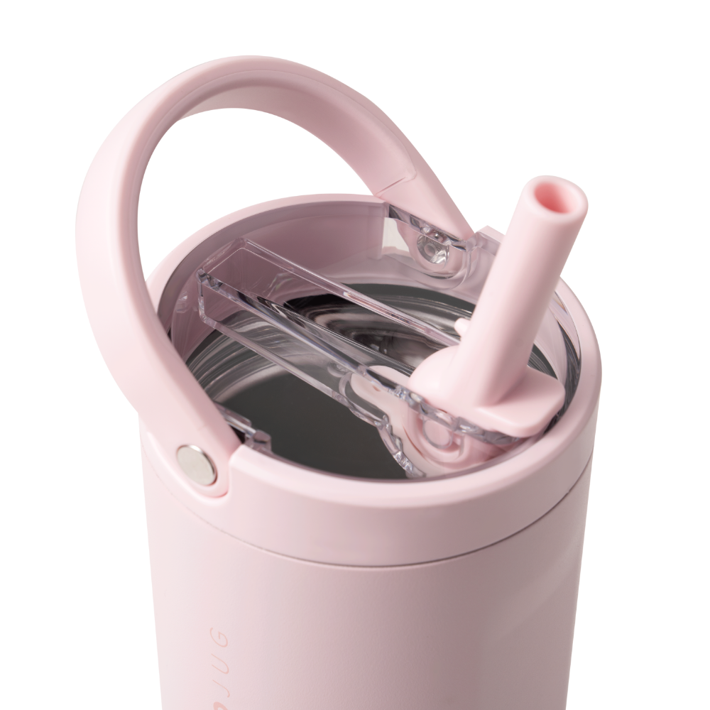 Pink Sand Sport Bottle 32oz with Flip Straw Lid and Handle