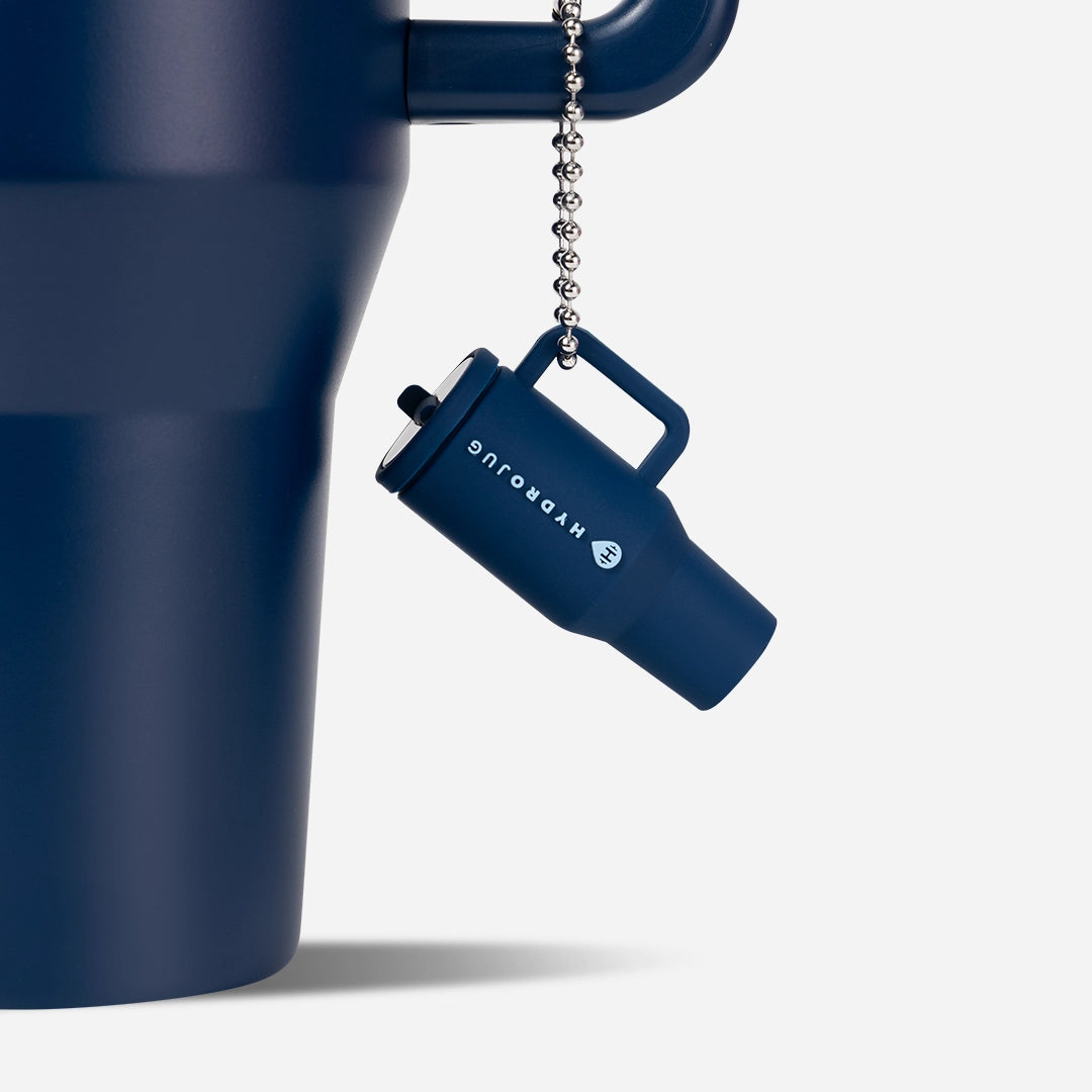 Navy Traveler Keychain with Mini Tumbler Charm