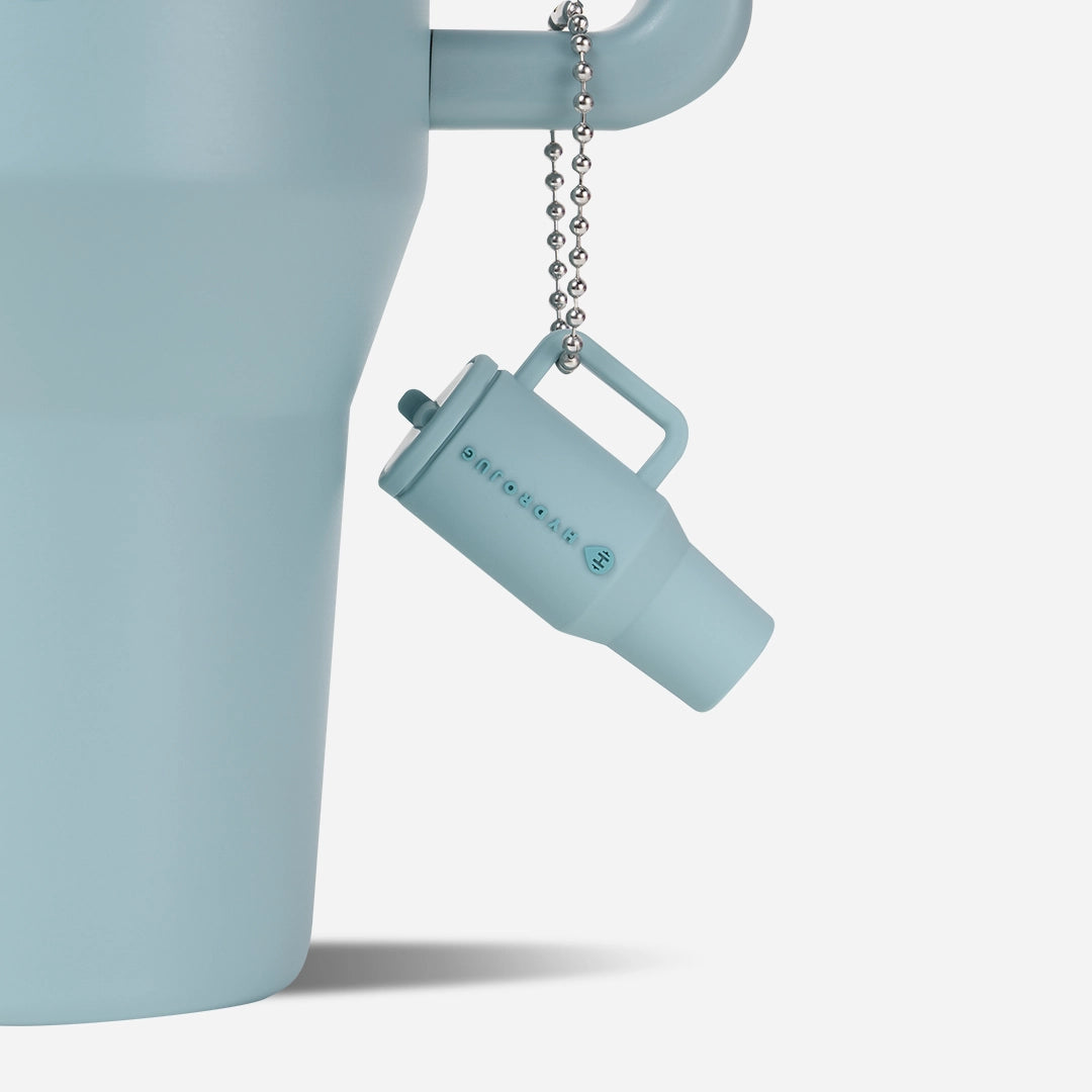 Teal Traveler Keychain with Mini Tumbler Charm