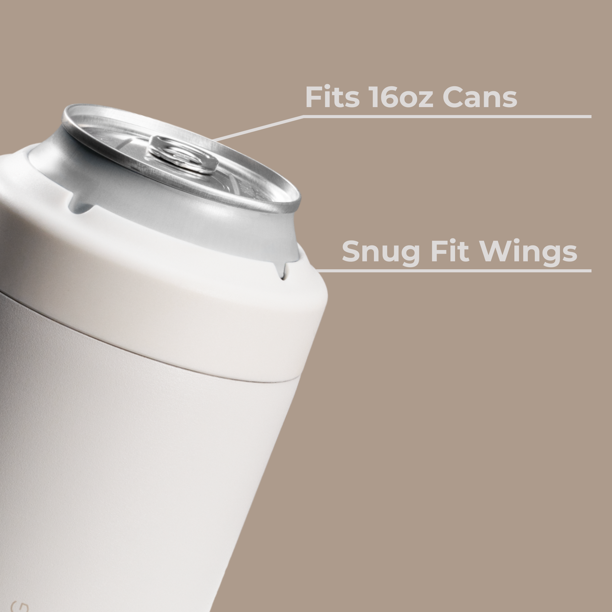 Linen Can Cooler Fits 16oz Cans with Snug Wings