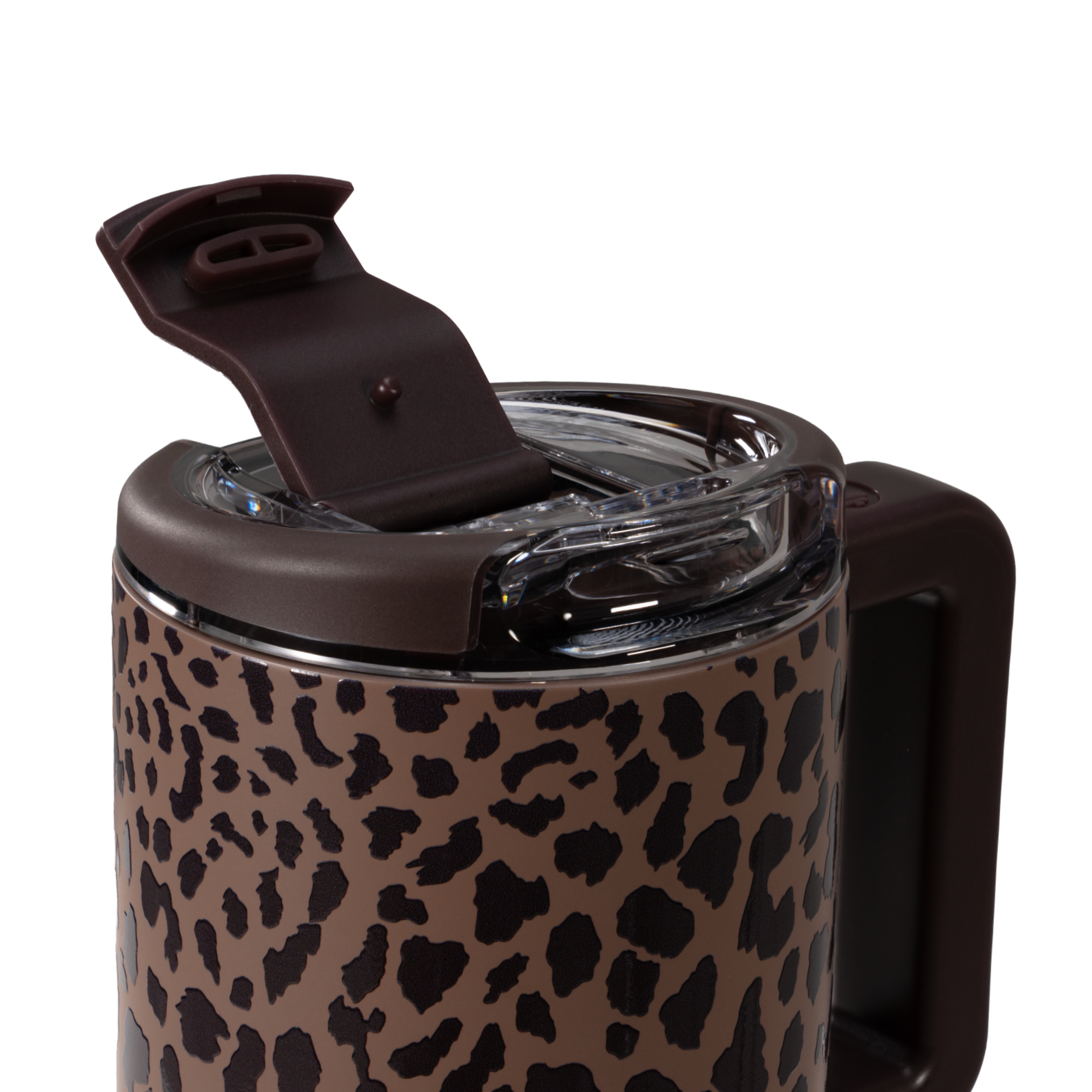 HydroJug Brown Leopard Coffee Traveler 20oz Lid with Flip-Top Spout