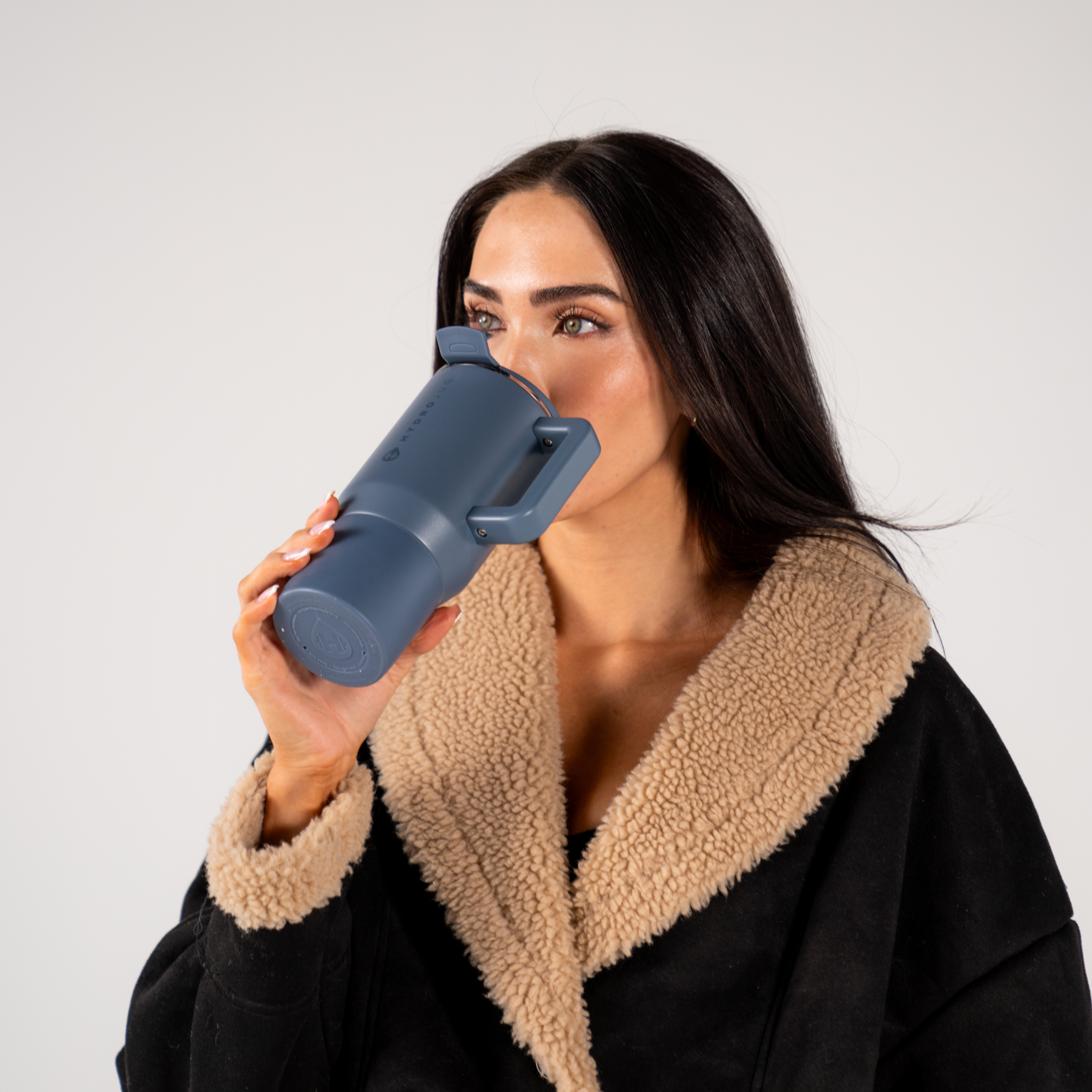 Woman Drinking from HydroJug Cascade Coffee Traveler 20oz