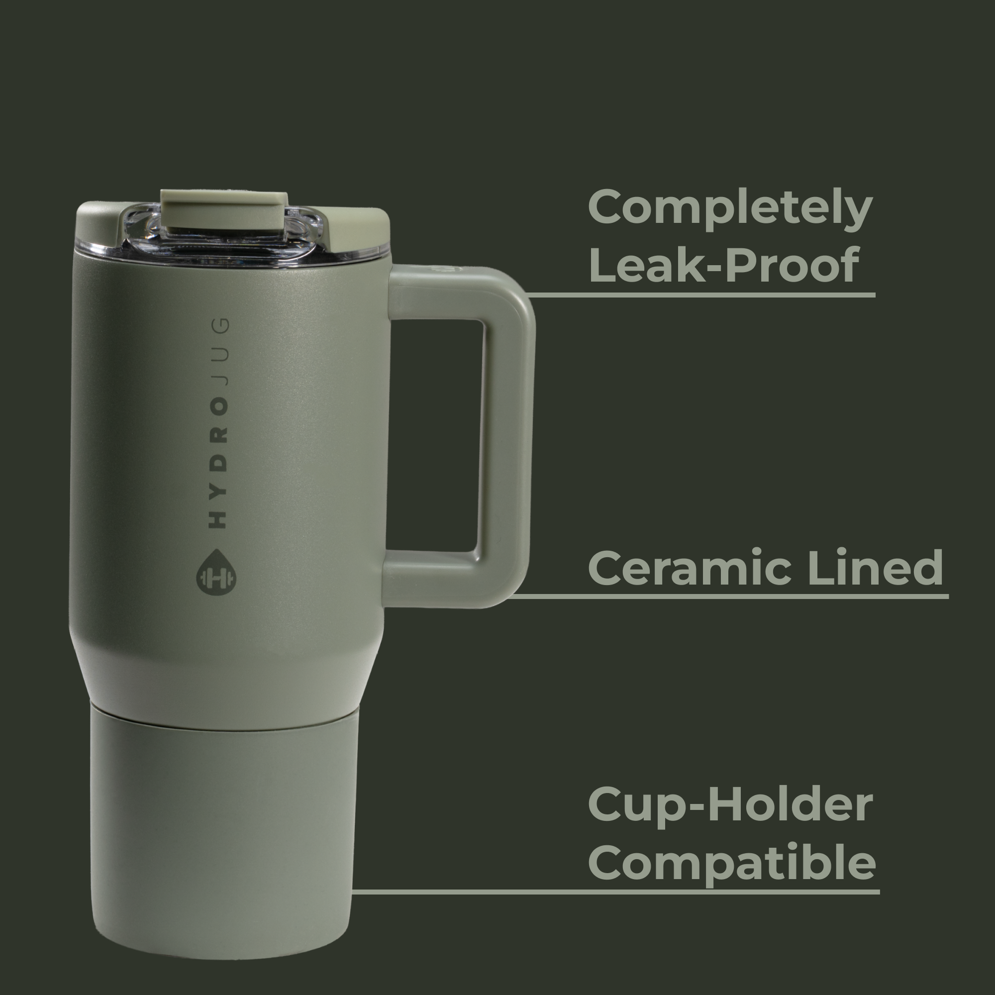 Courtyard Coffee Traveler 20oz with Leak-Proof, Cup Holder Fit, Ceramic-Lined Design
