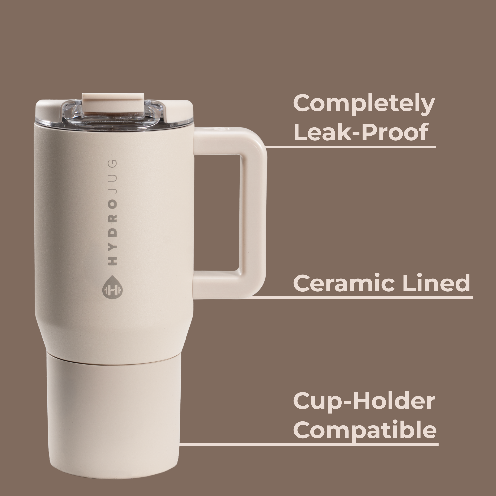 Dune Coffee Traveler 20oz with Leak-Proof, Cup Holder Fit, Ceramic-Lined Design