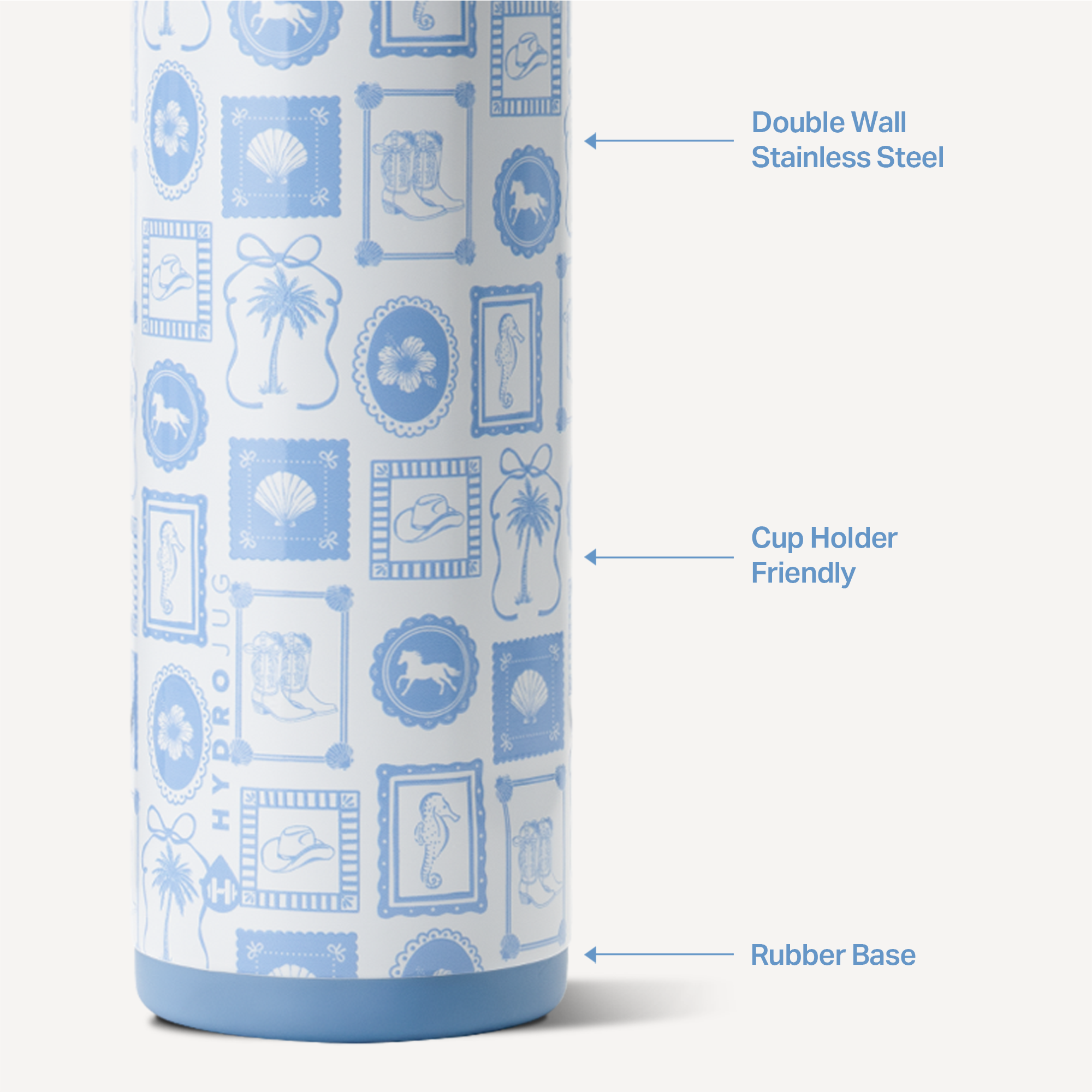 Coastal Cowgirl 24oz Ease2o Features: Locking Lid, Stainless Steel, Rubber Base
