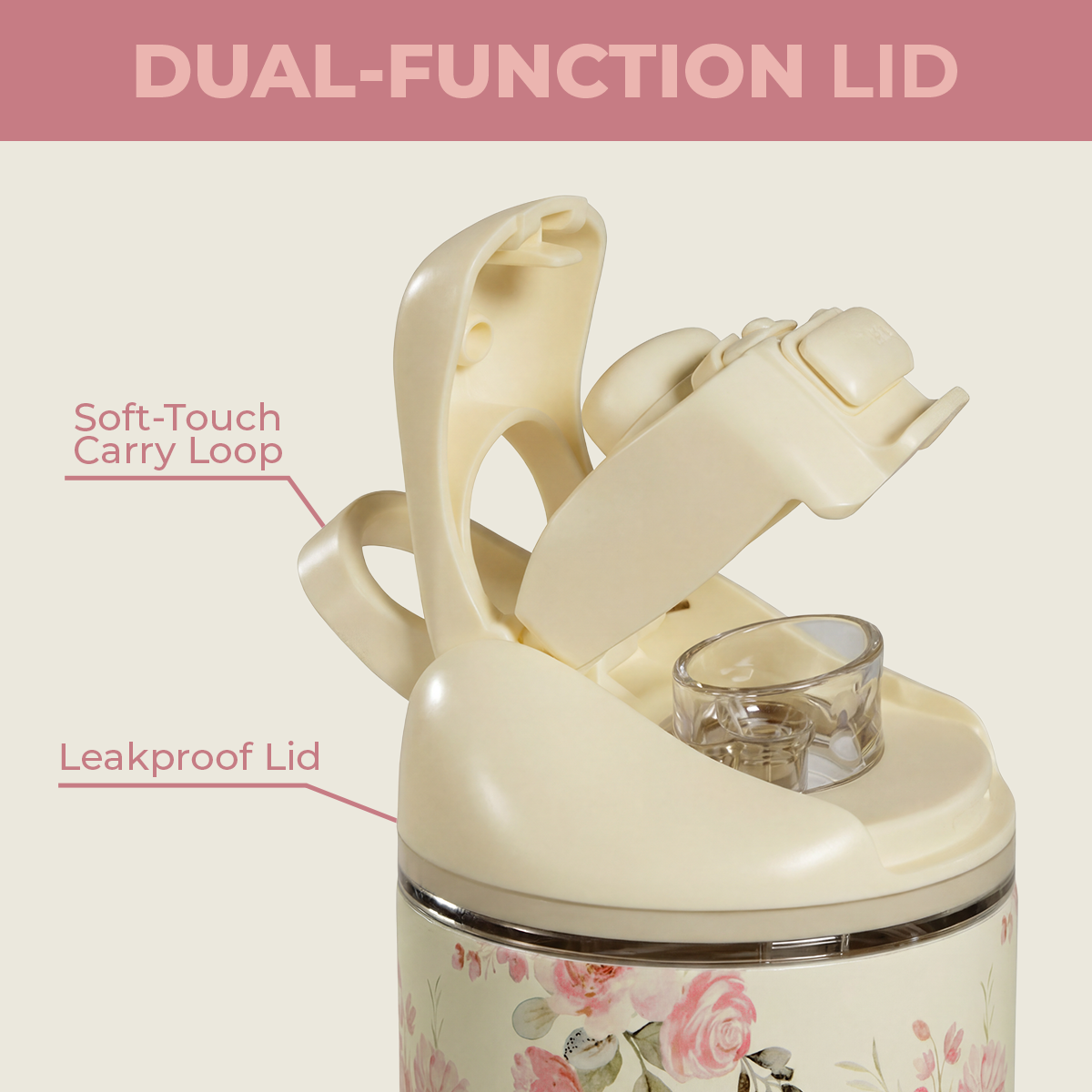 Keepsake Ease2o 24oz Dual-Function Lid with Soft-Touch Carry Loop 