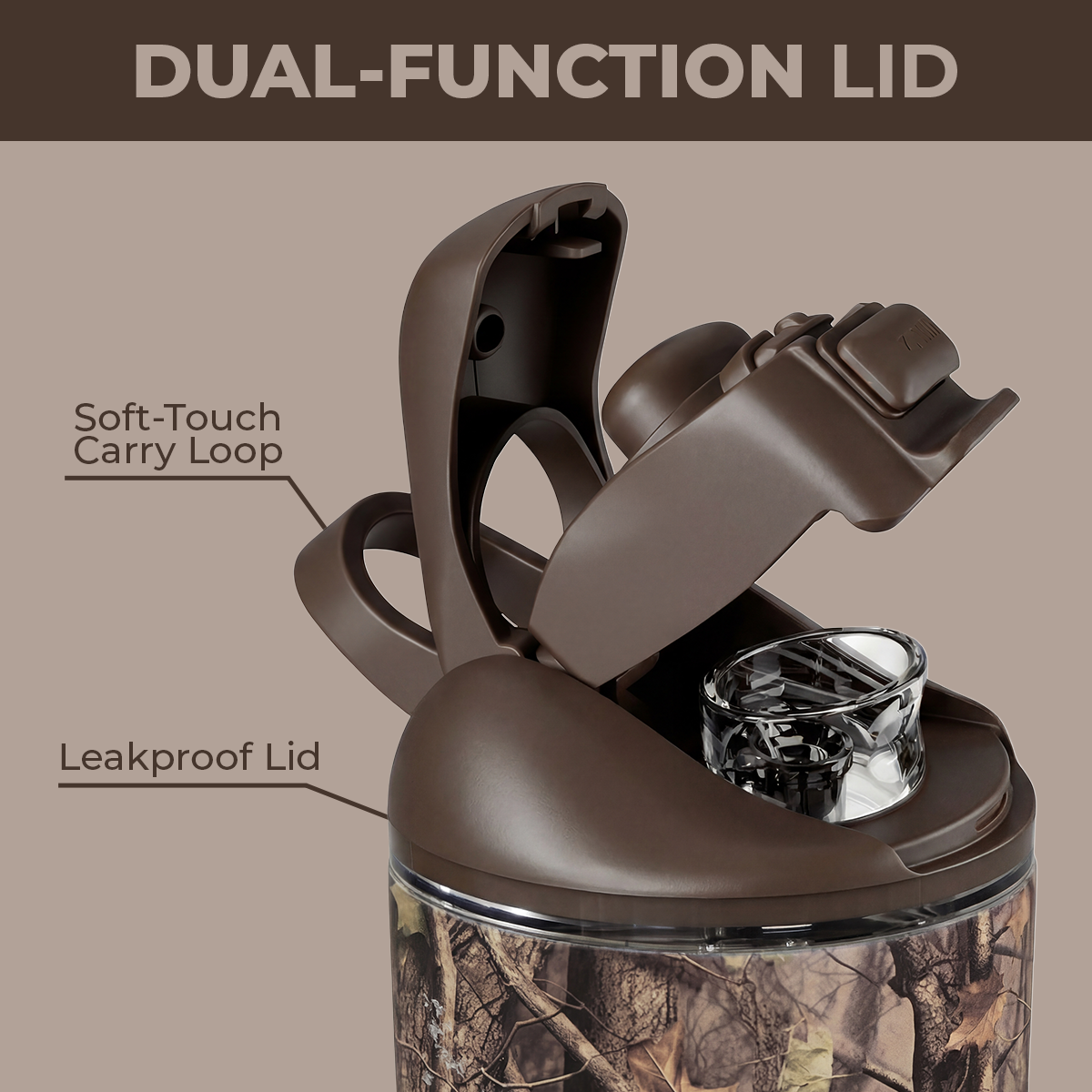 Woodland Ease2o 32oz Dual-Function Lid with Soft-Touch Carry Loop 