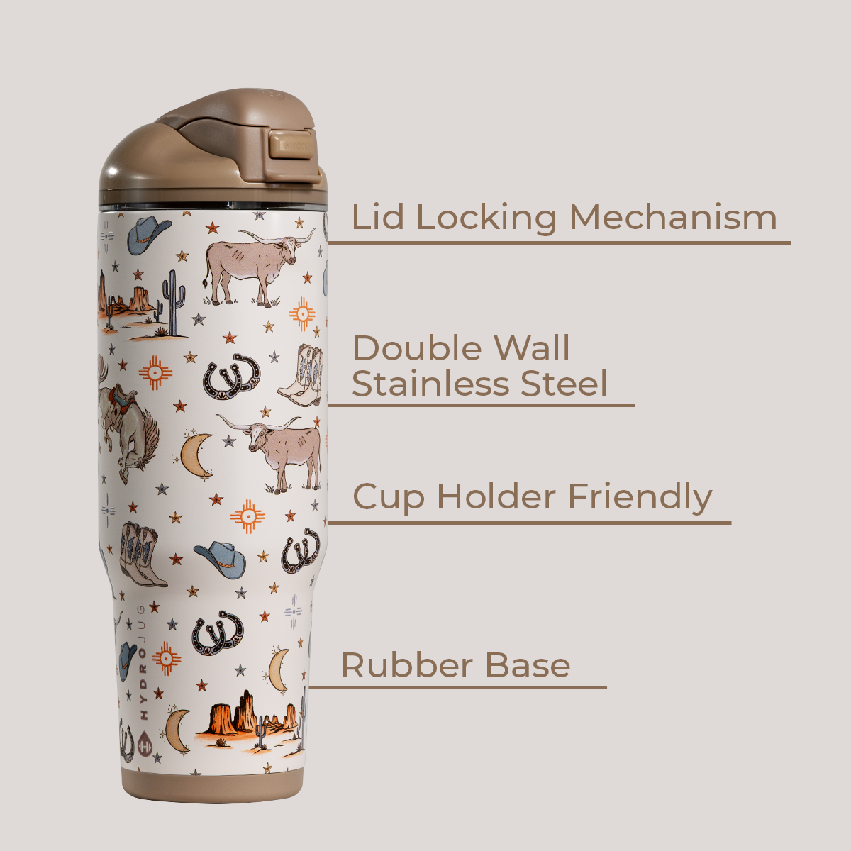 Mesa 40oz Ease2o Features: Locking Lid, Stainless Steel, Rubber Base