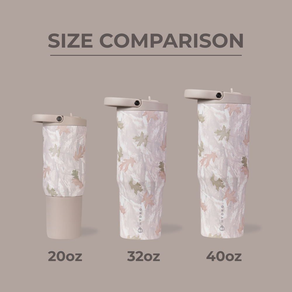 HydroJug Size Comparison – 20oz, 32oz , and 40oz Bottles in Camo