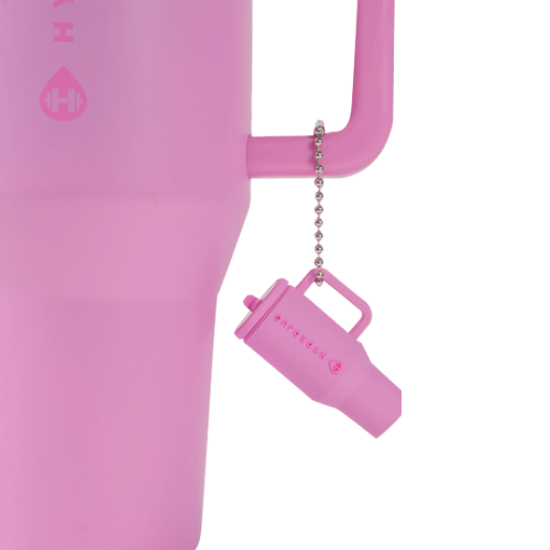 Bubblegum Traveler Keychain with Mini Tumbler Charm