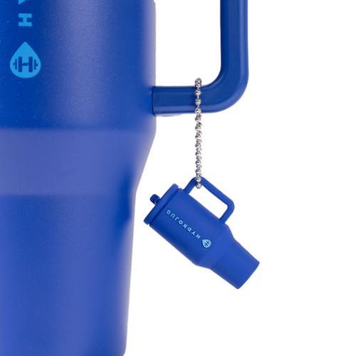 Sapphire Traveler Keychain with Mini Tumbler Charm