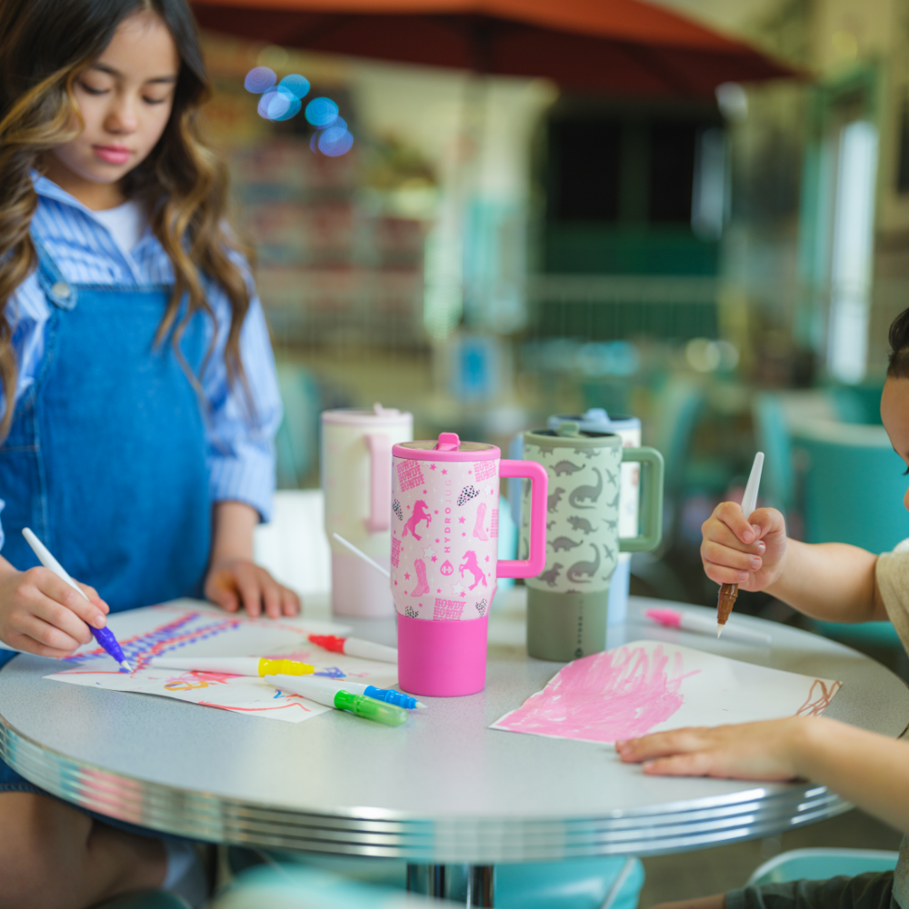 Kids Drawing with HydroJug Travelers 20oz on Table