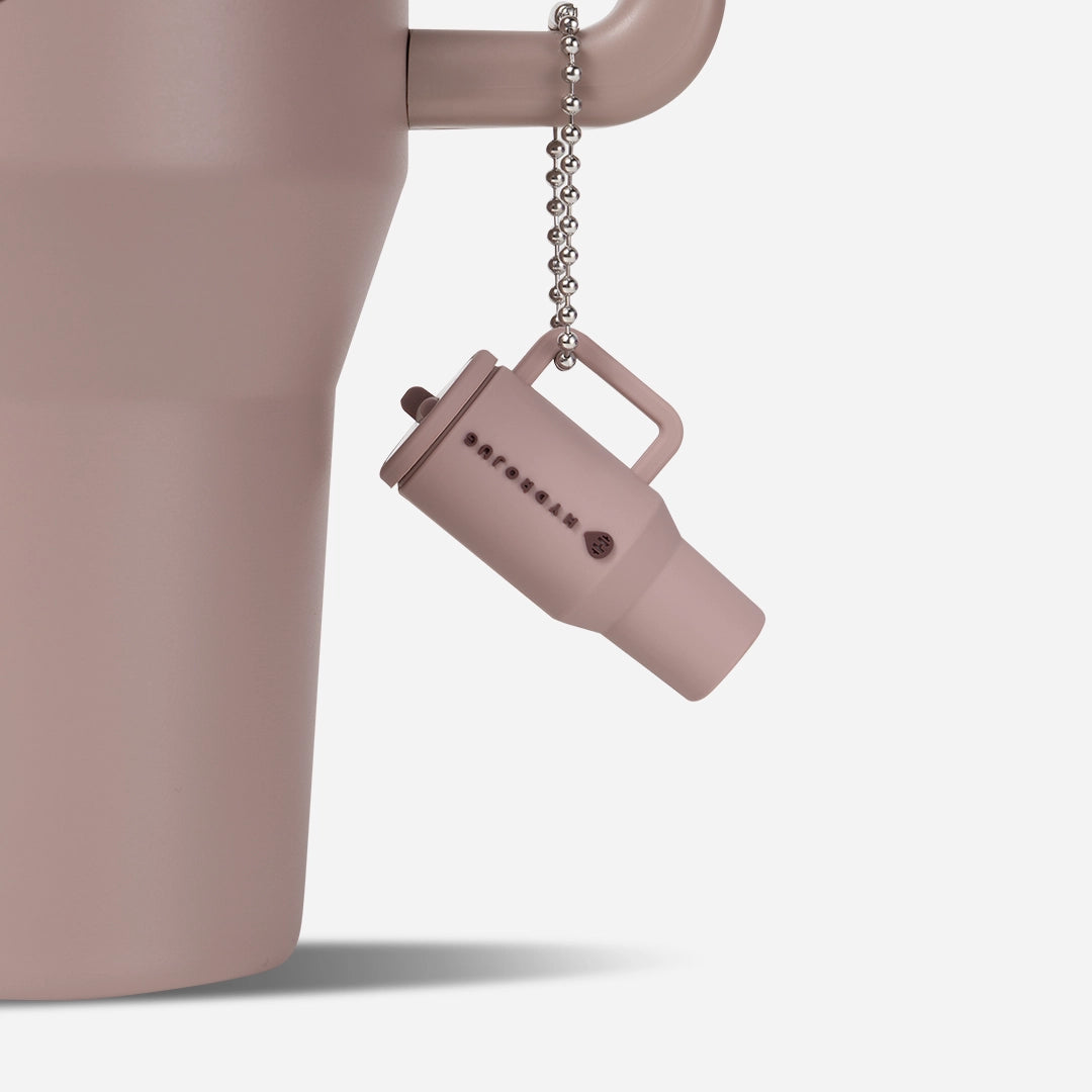 Mauve Traveler Keychain with Mini Tumbler Charm